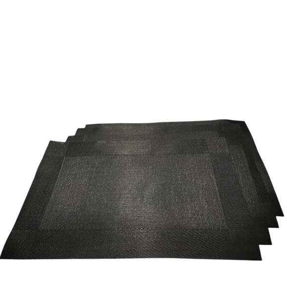 Unbranded Placemats Set of 4 Black PVC Placemats 17.5” X 12" - Picture 2 of 2